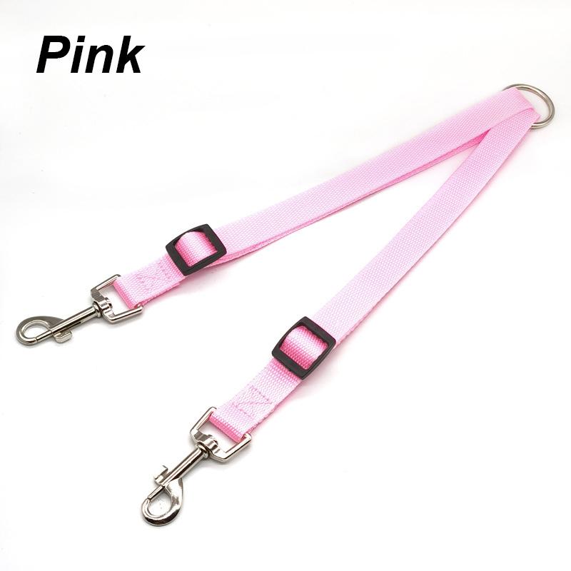 

Нейлоновый поводок для собак, цветной тяговый трос, съемный, один для двоих, поводок для собак, нейлоновый двойной поводок, комплект для 2 собак розовый