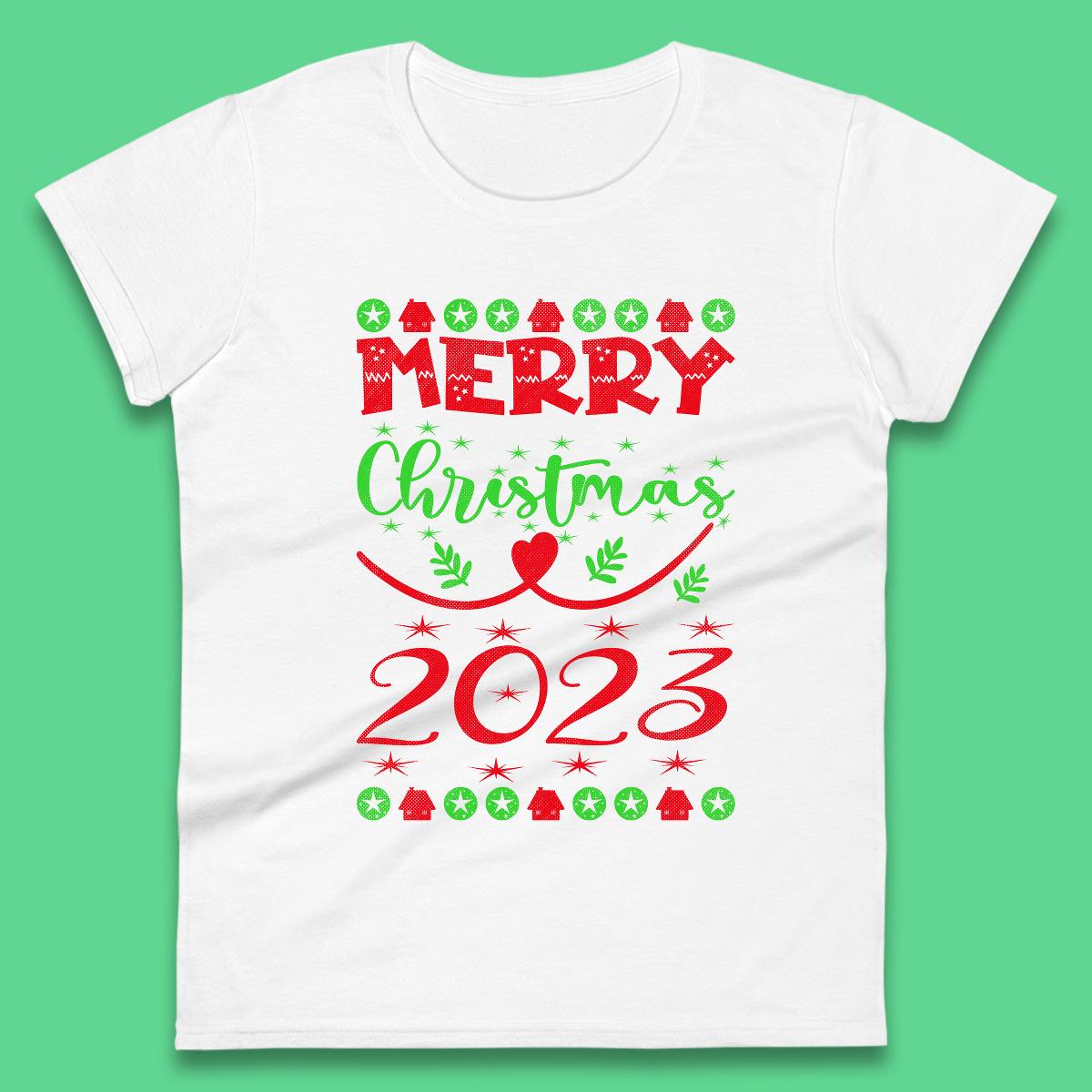 Merry Christmas 2023 Winter Holiday Xmas Festive Celebration Womens Tee T Shirt Mens Tops Unisex Top 3XL