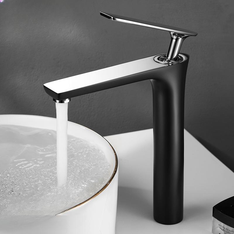 Bathroom Under Counter Basin Splash-proof Faucet Nordic Light Luxury Above Counter Wash Basin Full Copper Cold Faucet Bathroom Cabinet