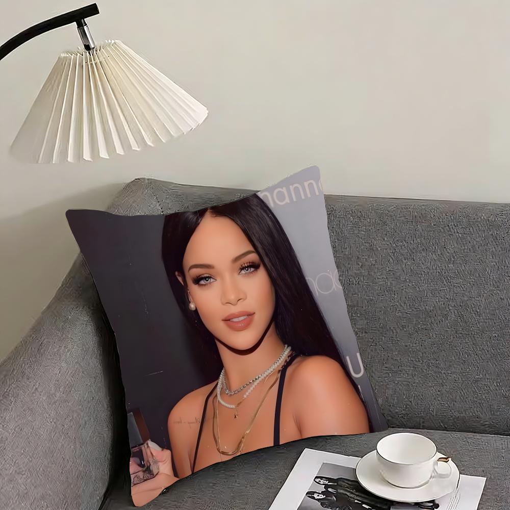 

Rihanna Cushion Cover Reversible Plush Pillow Cover – For car, sofa, bedroom, perfect as a gift. 12x12Inch