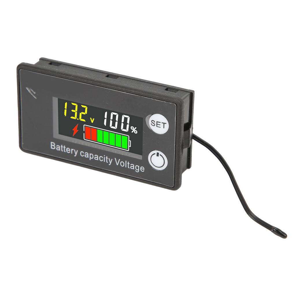 Battery Capacity Tester LCD Color Screen DC Voltmeter with Alarm Temperature Function for Electromobile 8 100V