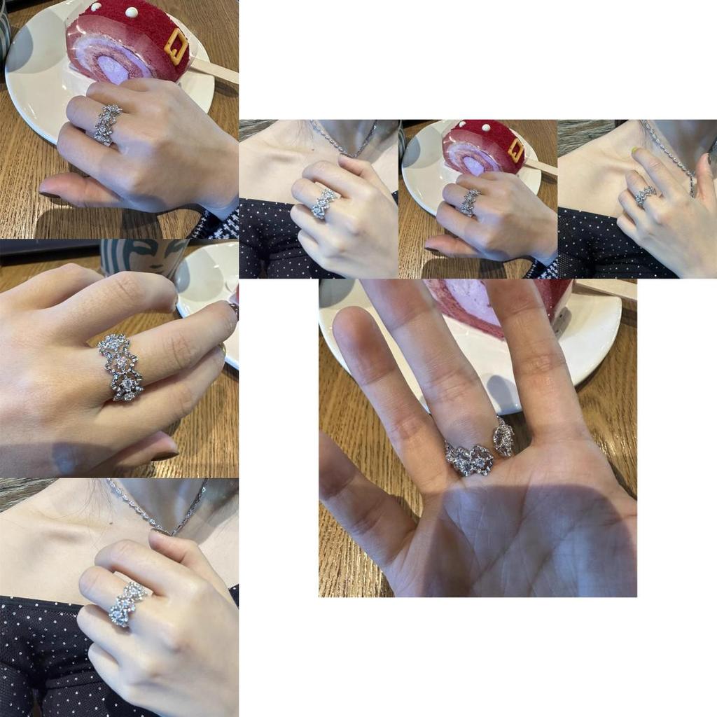 Stylish Adjustable Open Ring For Women With Dazzling Starry Diamond Design For 2024