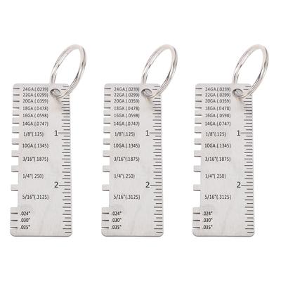 3Pcs Metal Sheet Thickness Gauge Stainless Steel Wire Welding Gauge Welding Measuring Inspection