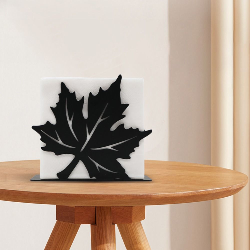Iron Art Maple Leaf Napkin Holder Handicraft Desktop Napkin Holder Storage Tissue Rack Kitchen