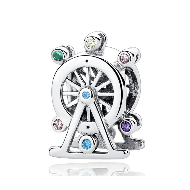 Original 925 Sterling Silver Charm Bead Travel London Bus Motorcycle Suitcase Charms Fit Fashion Bracelets Women Diy Jewelry