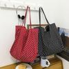 Gepunktete lässige Canvas-Tragetasche Damen Schulter-Achseltasche