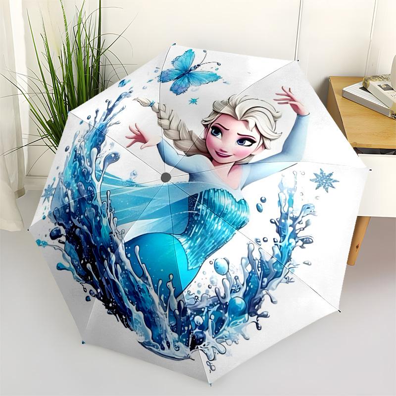 

Frozen Elsa, Water Splash Themed Automatic Opening and Closing Umbrella, Brightly Colored 8-rib Portable Umbrella, Suitable for Men and Women, A Perfe