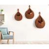 3 Stück Handgestrickte Körbe Boho Wandbehang Aufbewahrungsorganizer Küche Heimdeko Leinen Obst Gemüse Zwiebelregal Restaurant