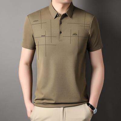 Kurzarm-T-Shirt Herren Revers Schnelltrocknend Dünn Atmungsaktiv Sommer Papa's Business T-Shirt Poloshirt