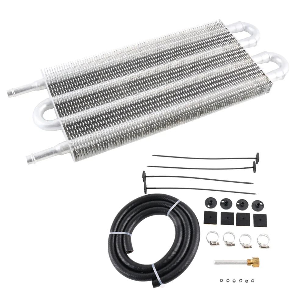 4 Row 6 Row 8 Row Aluminum Universal Oil Cooler Kit Oil Radiator Car Auto Transmission Auto-Manual Radiator Converter auto parts 4 Row Silver