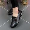 Retro Loafers Women's 2025 Autumn New British Style Soft Leather Soft Sole Round Head Leather Shoes Lazy One-pedal Leather Shoes