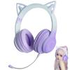 GHDVOP Bluetooth Katzenohren Kabellos Kabelgebunden und mit Regenbogenfarbe Japanische Bedienungsanleitung Verstellbar Kabelgebunden und Perfektes Geschenk für und Neu und Sprache