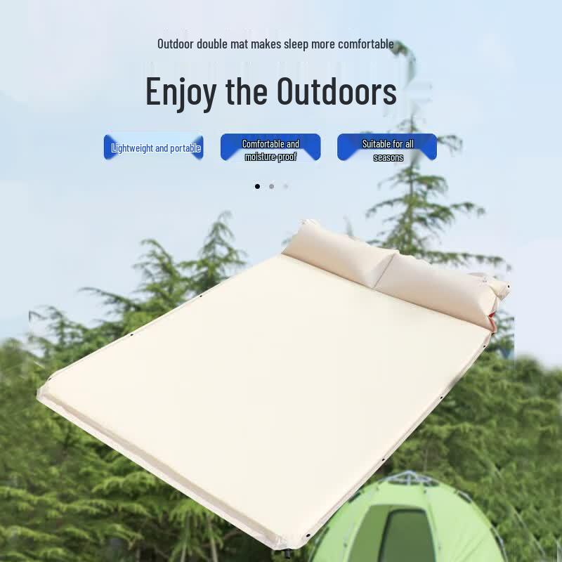 

Outdoor Camping Inflatable Sleeping Pad with Pillow