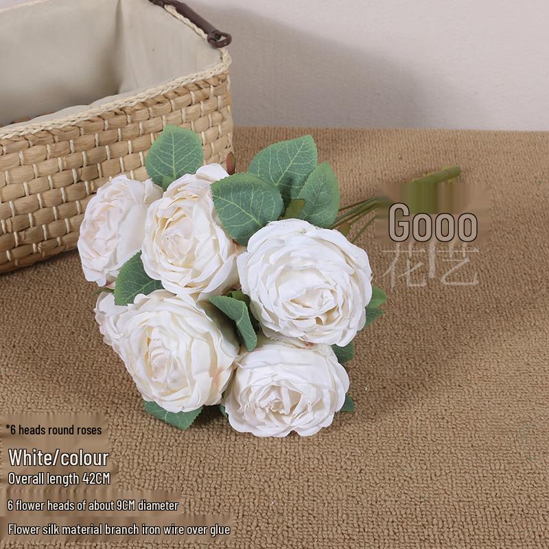 

Silk Rose Bouquet for Living Room & Wedding Decor - Nordic Style Flower Arrangement