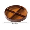 12 Zoll Lazy Susan Runder Servierteller Akazienholz 4 Abschnitte Holzteiler, Handgriffe, Drehscheibe aus Holz Drehbarer Organizer
