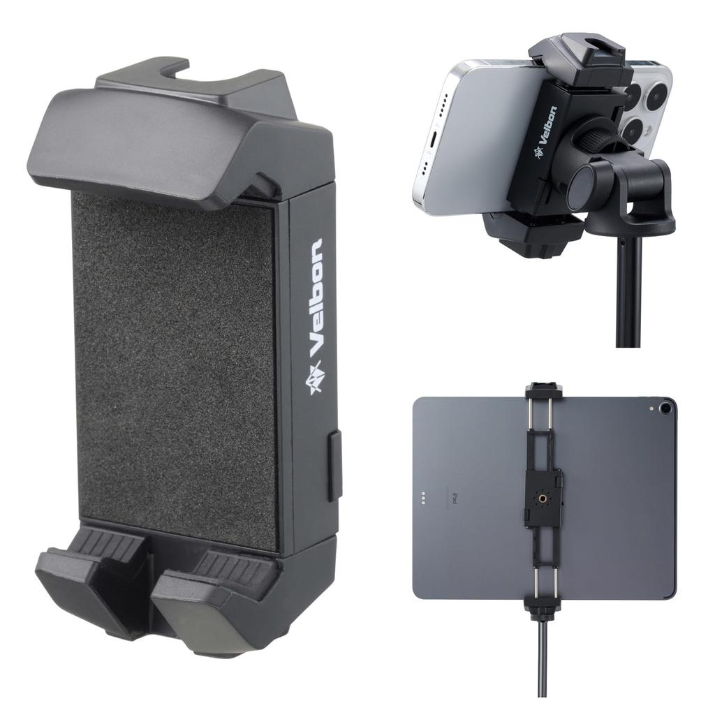 Velbon AZ Tablet Smartphone Holder Tripod with Accessory Compatible with iPads and Other AMZTSH-1 & - Mountable, Shoe, Tablets. (Part Number