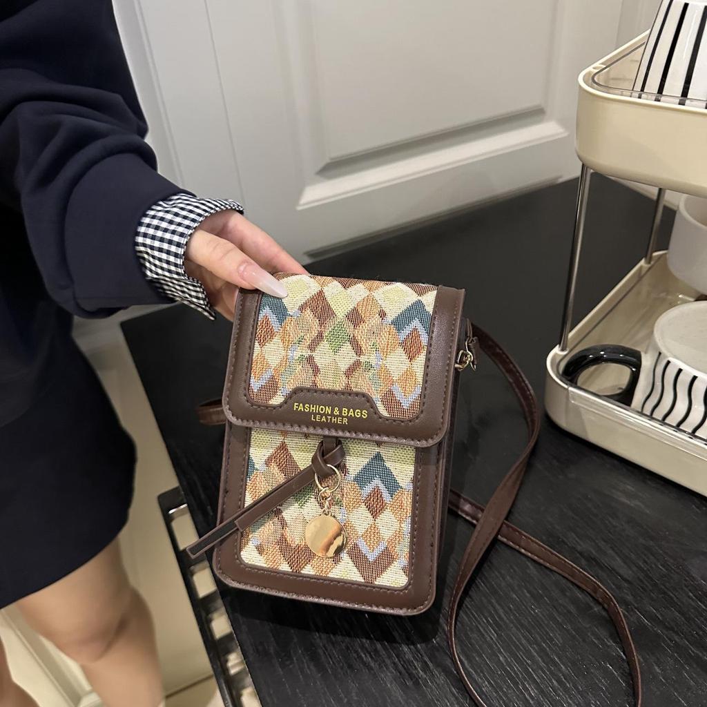 2025 Damska Retro Lniana Haftowana Torba Crossbody na Telefon