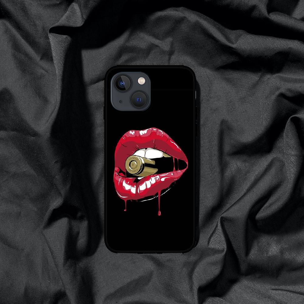 Lips Kiss Art Phone Case For iPhone Samsung Galaxy Redmi Xiaomi Note S A 16 15 14 13 12 11 20 21 22 23 53 54 Pro Plus Ultra Silicone Cover