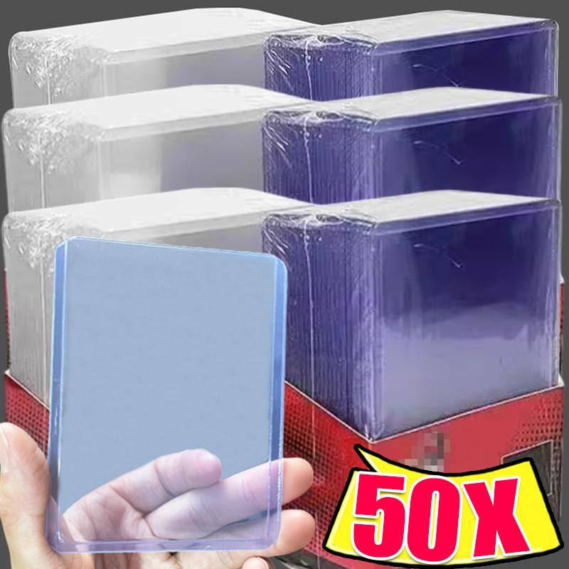 50-1Pack 35PT Transparent Card Sleeves PVC Hard Plastic Game Cards Holder Cover for Collectible Trading Cards