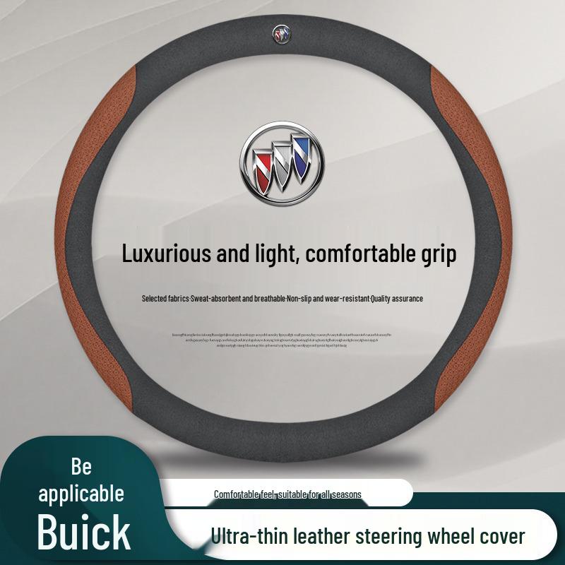 Buick Steering Wheel Cover - Genuine Leather for Envision, Regal, LaCrosse, Verano, GL6, Encore