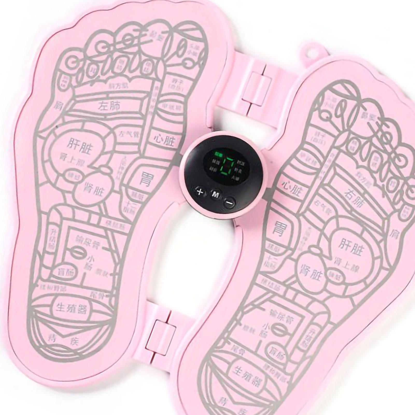 

Folding Foot Massager Automatic Intelligence 6 Mode 9 Gears EMS Electric Foot Massager Pad Pink рожевий