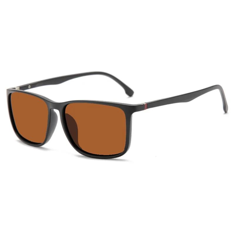 Square Sunglasses Men Thin Leg Anti Glare Minus Tea Lens Prescription Sunglasses Diopter 0 -0.5 -0.75 -1.0 To -6.0
