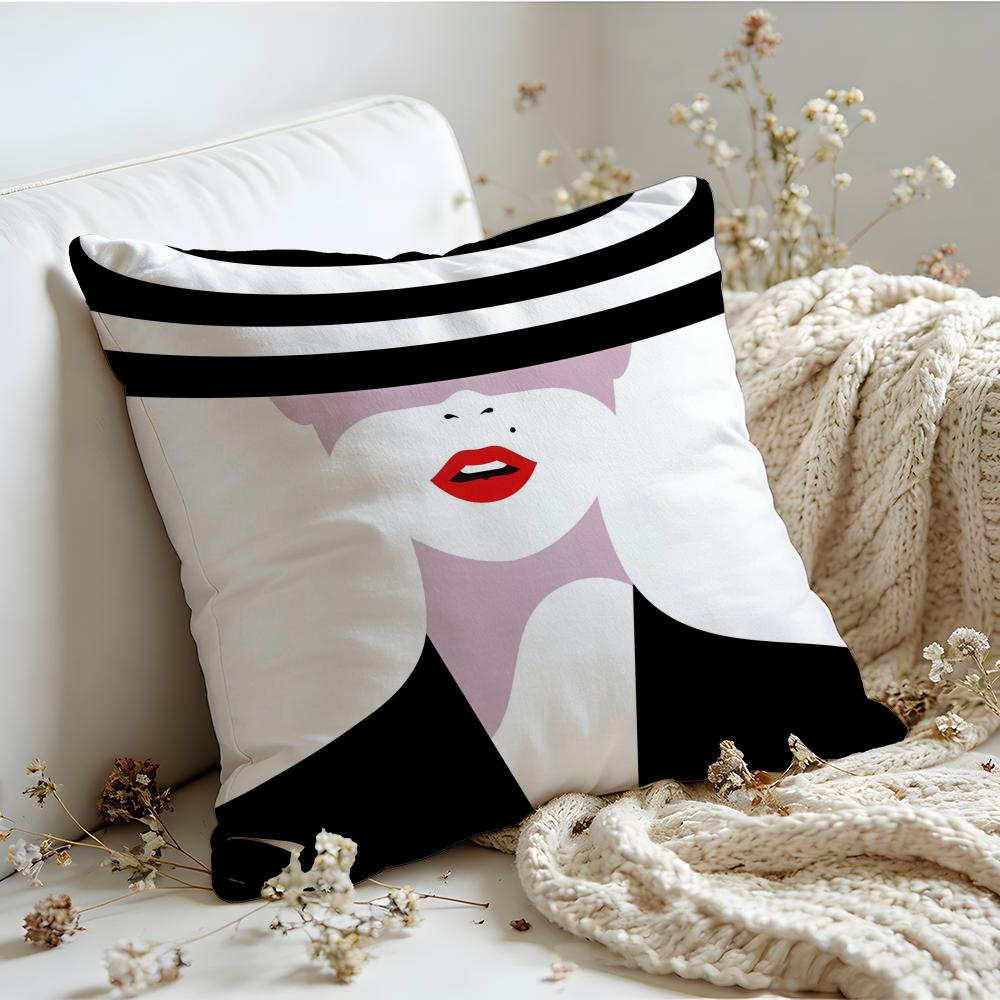 Cushion Cover Linen SkinFriendly Soft Decorative Case for Sofa Home Decor Advanced Black White Pillow cover