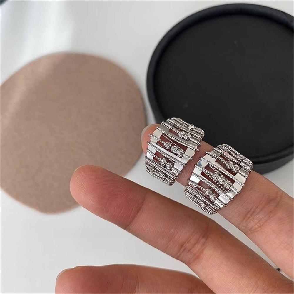 Cold wind hollow beaded ring ins wind index finger ring open ring jewelry tide