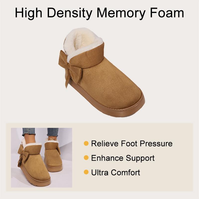 New Cotton Slippers: Fashionable Autumn/Winter Cotton Slippers for Men and Women with Bow Detail Indoor/Outdoor Oversized Warm Shoes