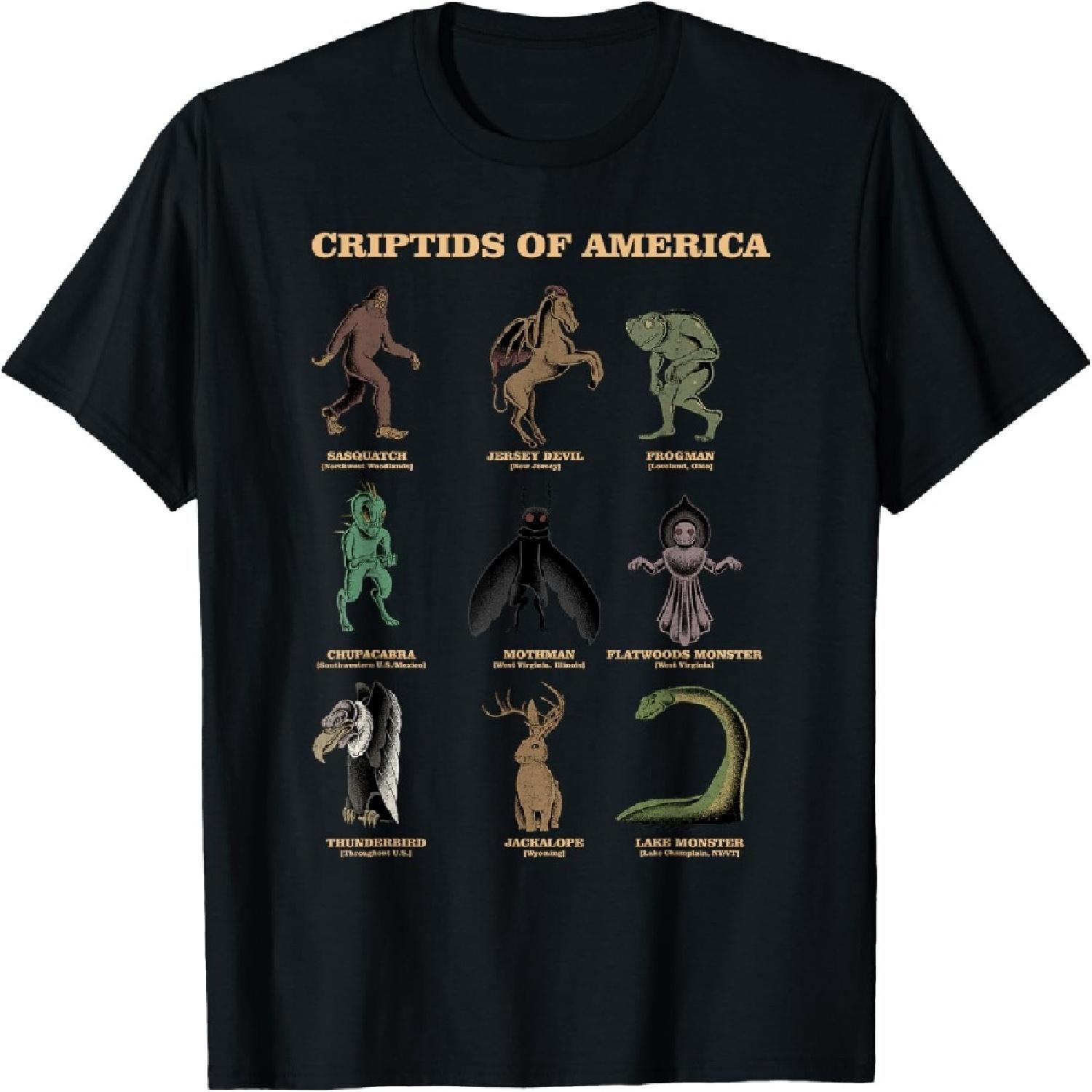 Cryptid Shirt Monster of America Educational Cryptozoology T-Shirt XXXXXL разноцветный