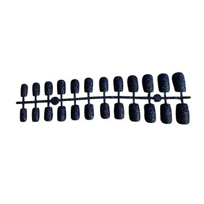 24 Pieces False Nails Square Pattern Press On Flat-end Artificial Nail Tips Elegant Full Wrapping Manicure Decoration