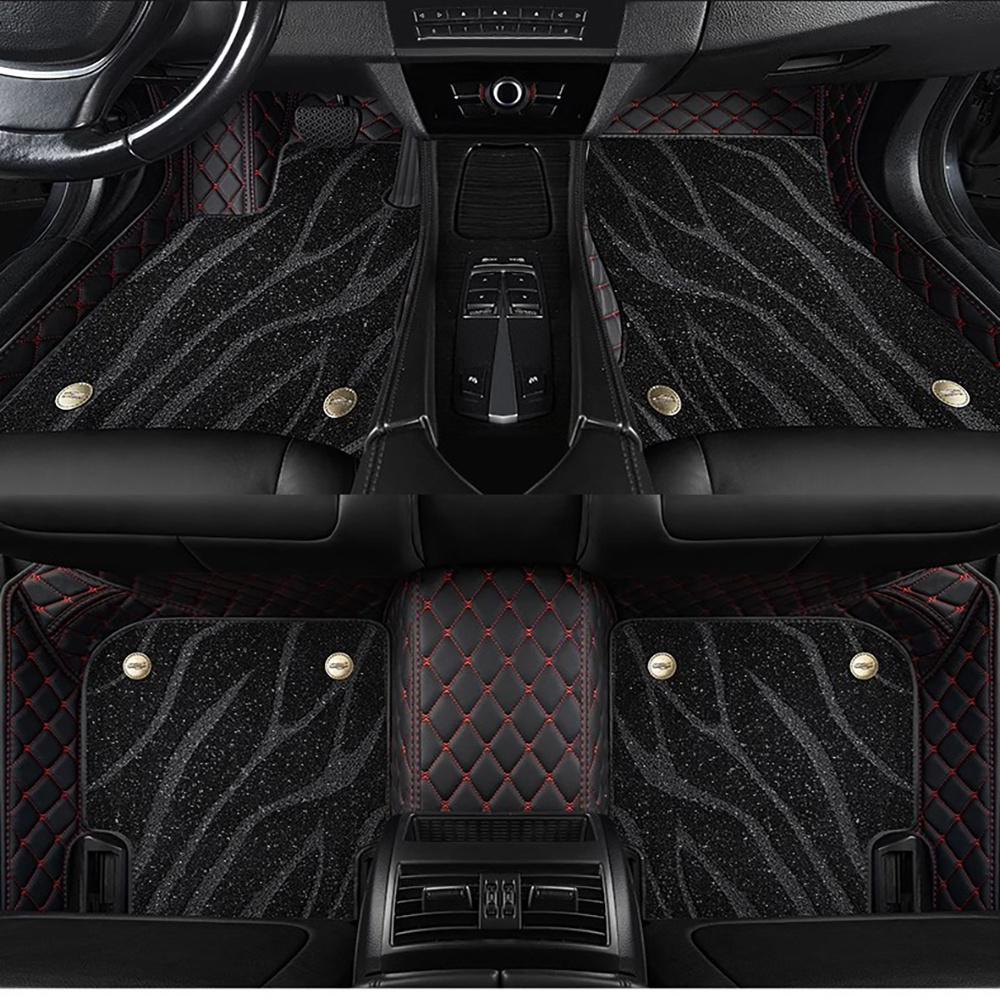 Custom Car Floor Mats For BAIC BJ20 BJ40 S6 Senova X25 X35 X55 X65 D80 D70 D50 Auto Carpets Double Layer Floor Liners Blanket