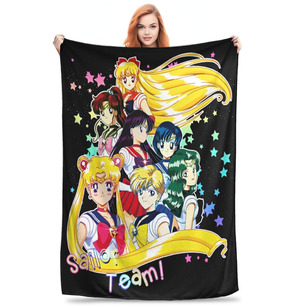 Sailors Moon Blanket Cozy Soft Throw Blankets for Couch 50x60 Inch Multi-size Plush Thin Quilt