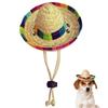 Dog Sombrero Hat Mini Straw Sombrero Hats Mexican Hats Sombrero Party Hats for Small Pets/Puppy/Cat