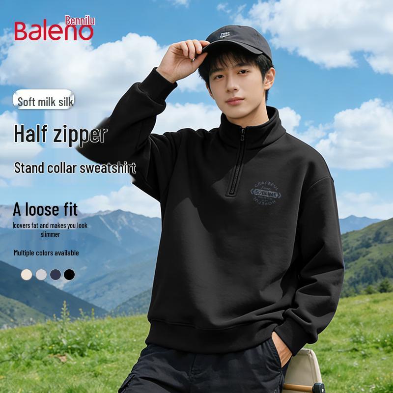 Baleno Men's Stand-Collar Half-Zip Sweatshirt