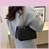 Stylish Compact Square Shoulder Bag For Trendy Street Fashion In Black Brown White