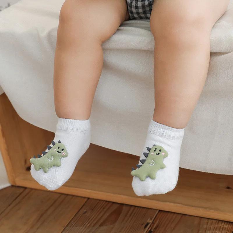 1 Pair Cute Baby Sock for Boy Girl Cute Cartoon Animal Short Anti-slip Floor Sock for Toddler Summer Autumn Thin Cotton Sock