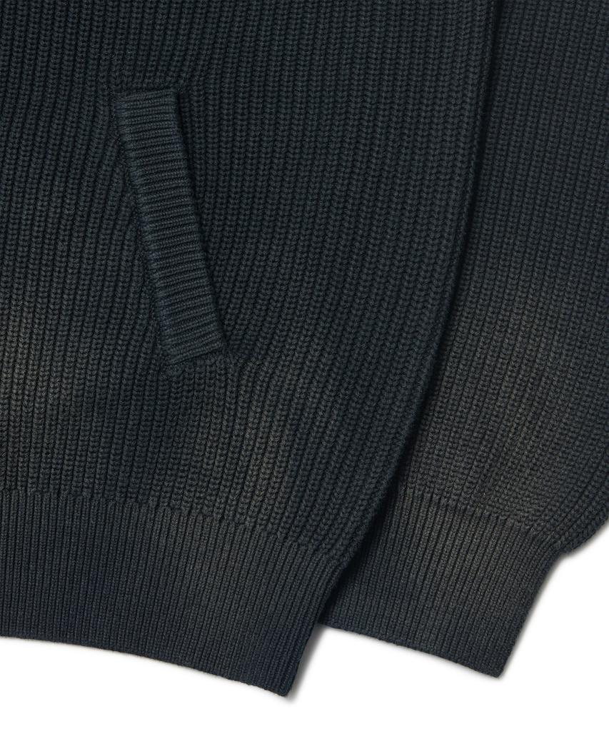 Nomanual Spray Dyeing Knit Zip-Up - Black