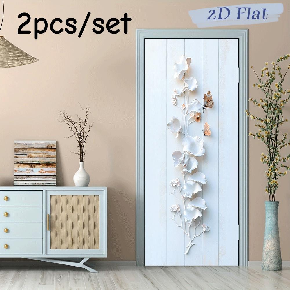 

2pcs Ginkgo Leaf Butterfly Wall Stickers Living Room Entrance Corridor Wall Decoration Stickers Self Adhesive Removable Simple M (as the picture,38.5x200cmx2)