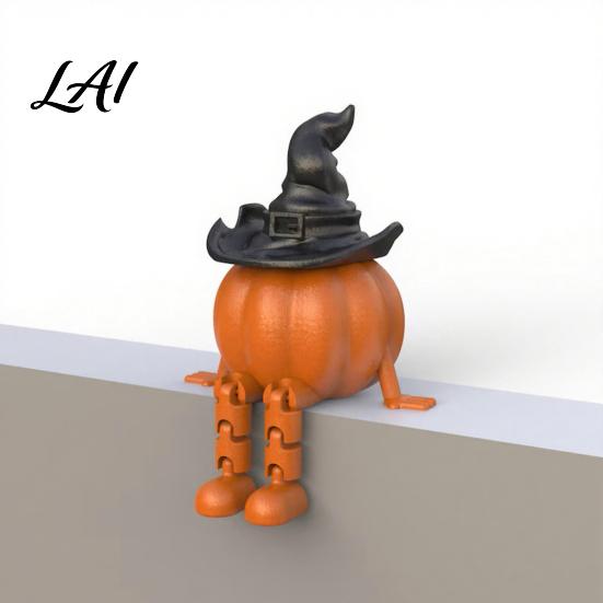 Halloween Ornaments Desktop Decoration Movable Wizard Pumpkin Devil Ghost Figurine 3D Printed Joint Figures PLA for Bookshelf Table And Window