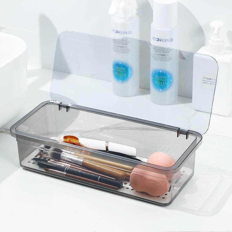 Suport pentru bețișoare de bucătărie cu capac: Cutie de depozitare versatilă pentru tacâmuri, pensule de machiaj și organizare gospodărească rezistentă la praf