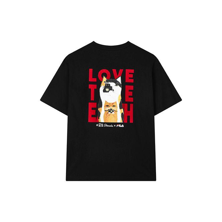 

FILA Logo Print Sports Crew Neck Short Sleeve T-Shirt Men Tops Black F11M133193F-BK XL