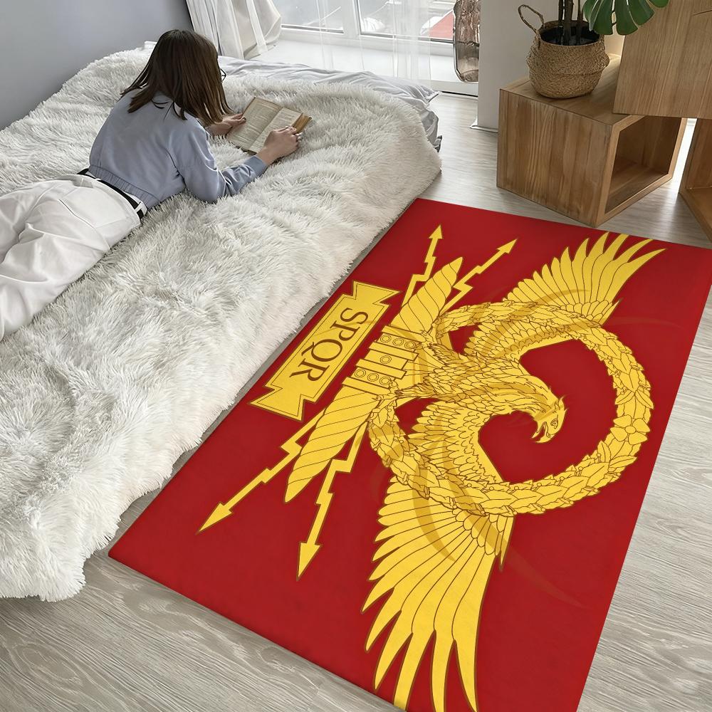 Gold Imperial Eagle Rome SPQR Floor Mat Soft Thickened Absorbent Non-Slip Bedroom Living Room Door Mat Home Decor Flannel Rugs