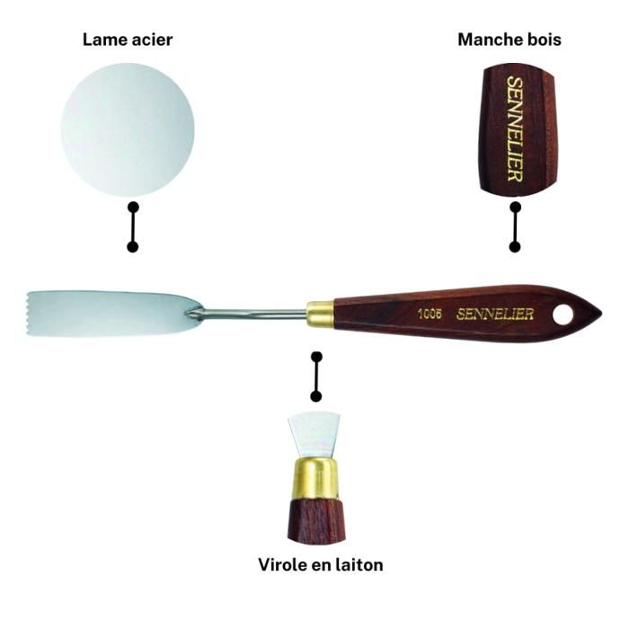Couteau à peindre - Sennelier - N°1005 - Manche bois - Lame acier