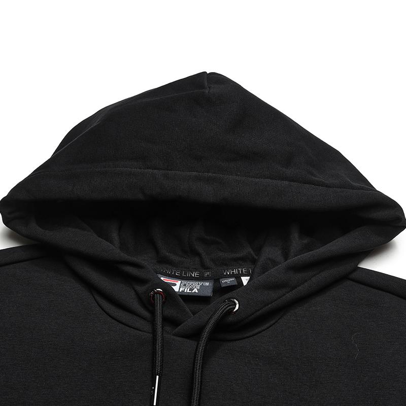 FILA Original Fashion Classic Simple Retro Sports Casual Embroidered Logo Versatile Comfortable Loose Knit Hoodie Unisex hoodies Black F61U619201FBK