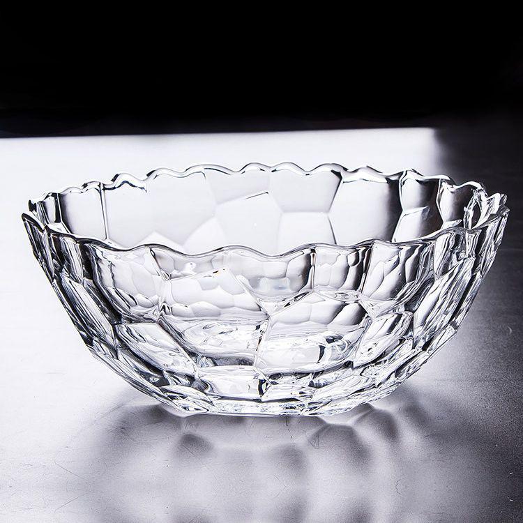 Extra velká křišťálová skleněná mísa na ovoce s vysokou kapacitou