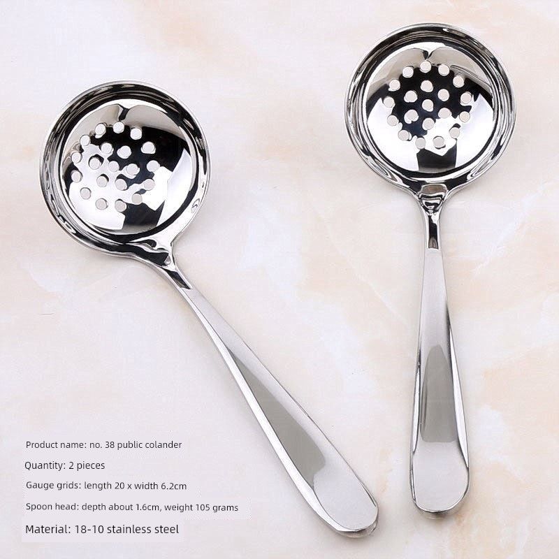 Household Soup Spoon 304J Stainless Steel Spoon Large Head Deepened Soup Spoon Dining Spoon Kitchen Soup Spoon Noodle Spoon