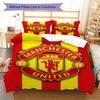 Königliches MUFC Kronen Bettwäsche Steppdecke Set Bettbezug Kissenbezug Heimdekoration Geburtstagsgeschenk (1 Bettbezug + 2 Kissenbezüge, ohne Füllung)