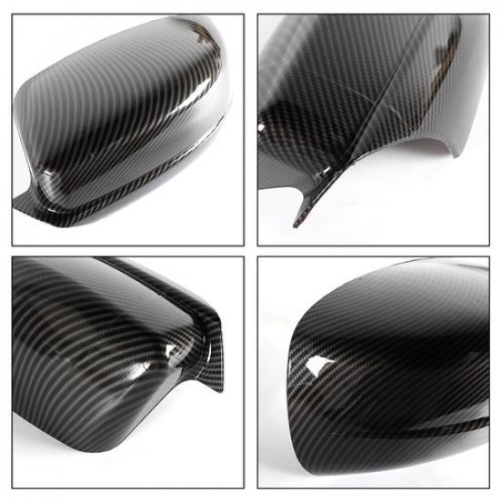 Exterior Side Door Mirror Shell Decor Cover for Dodge Charger 2010+ Carbon Fiber