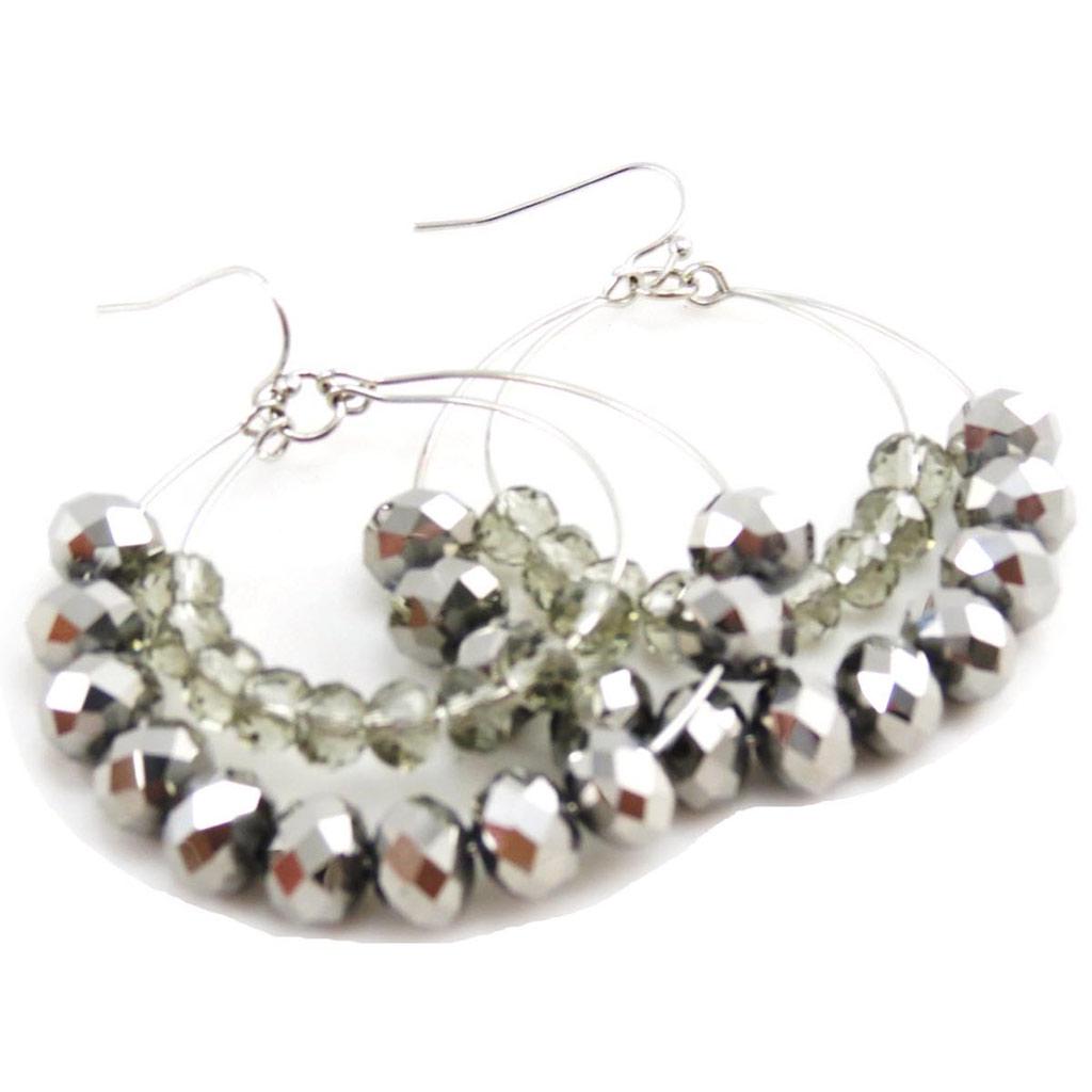 Les Trésors De Lily [J3593] - Gray 'Mineralia' Designer Earrings